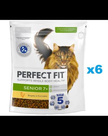 PERFECT FIT Senior 7+ 6x750 g hrana pisici senior bogata in pui