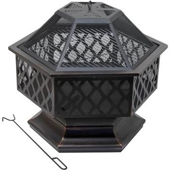 Cattara Ohnisko HEXAGON copper patina s poklopom (8591686130089)