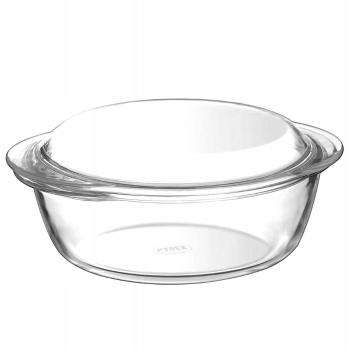 Tavă de copt din sticlă Pyrex cu capac rotund 3 l