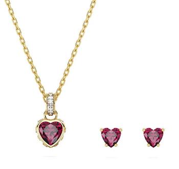 Swarovski Set de bijuterii placate cu aur cu cristale roșii Chroma 5684506 (colier, cercei)