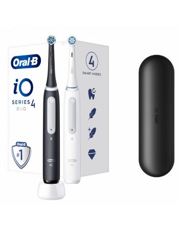 Oral B Periuță de dinți electrică iO Series 4 Matt Black + Quite White Duo Pack 2 buc