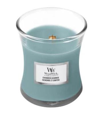 WoodWick Lumânare parfumată vază Evergreen Cashmere 85 g