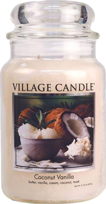 Village Candle Lumânare parfumată în sticlă Coconut Vanilla 602 g