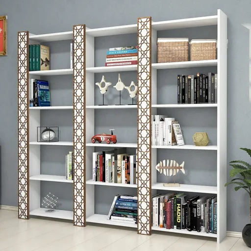 Corp biblioteca, Hanah Home, City 3, 184.6x170x24.2 cm, Alb