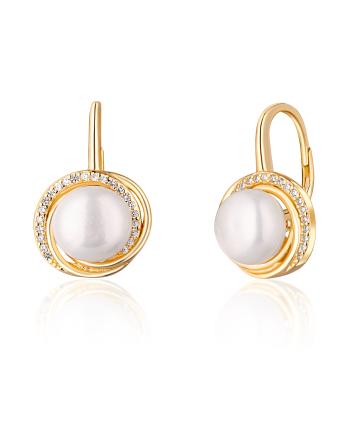 JwL Luxury Pearls Cercei de lux placați cu aur galben cu perle de râu JL0768