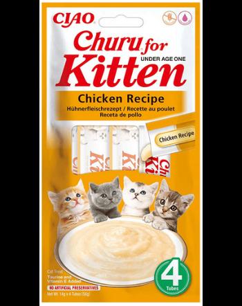 INABA Churu Kitten Chicken 4x14 g snack cremos pentru pisoi, cu pui