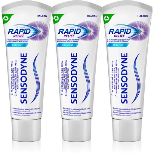 Sensodyne Rapid Cool Mint pasta de dinti cu Fluor pentru dinti sensibili 3x75 ml