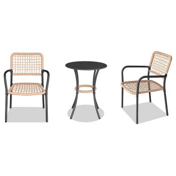Autronic Set balcon 1+2, metal, polyrattan,natural, AZ-L1103 NAT