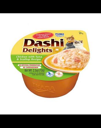 INABA Cat Dashi Delights mancare pisici 70 g pui, ton si scoici