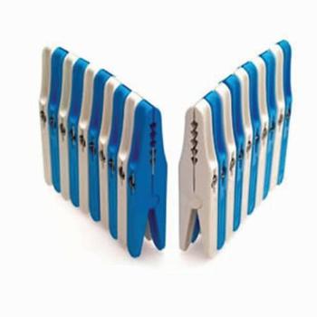 Cleme de rufe din plastic Crocodile, 20 buc ,albastru și alb