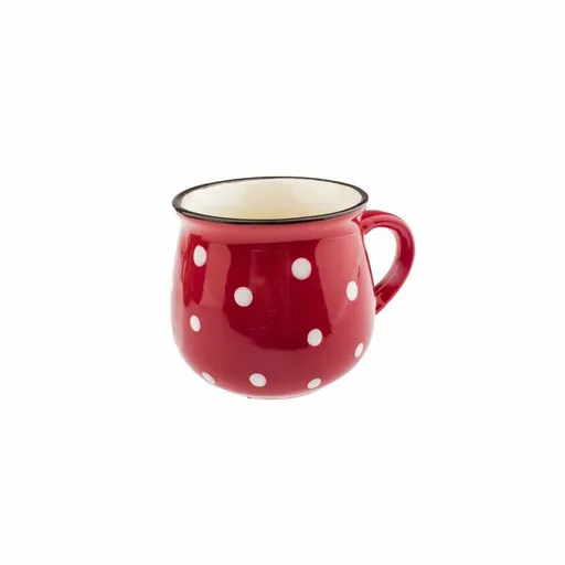 Ceașcă de ceramică Dots 75 ml, roșie, roșu, 75 ml
