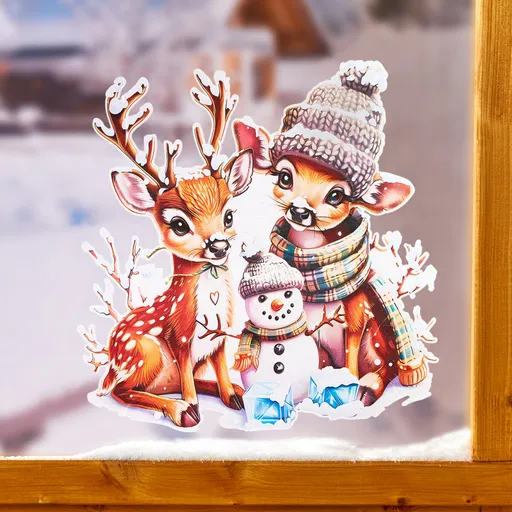 Imagine fereastră "Cerb & om de zăpadă"