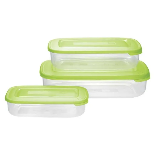 Set de 3 boluri de plastic Tontarelli, verde, verde