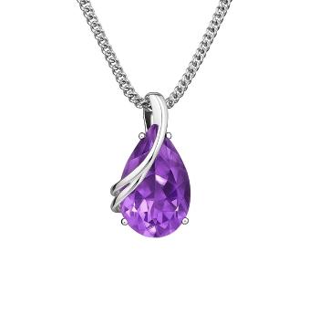 Silver Cat Colier din argint cu ametist Colored stones SC588 (lănțișor, pandantiv)