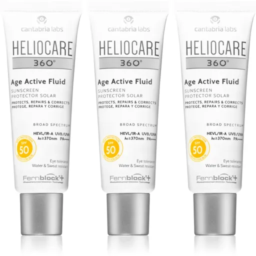 Heliocare 360° Age Active Fluid lotiune pentru bronzat anti-îmbătrânire SPF 50+