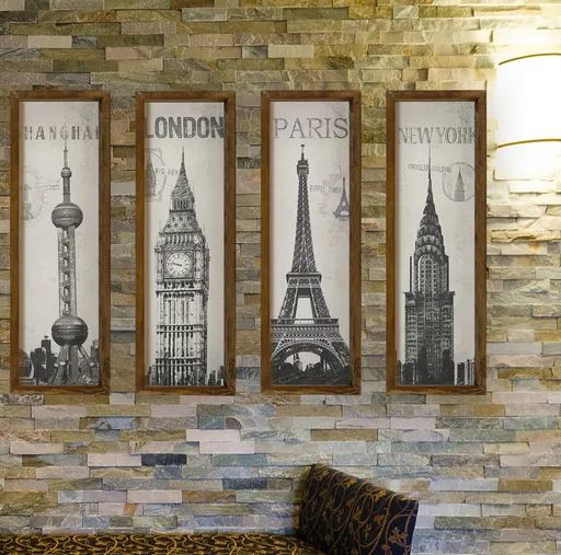 Tablou decorativ, KZM388, Imprimat UV, Maro / Alb / Negru