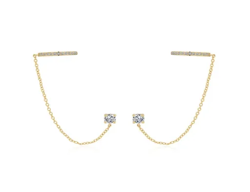 MOISS Cercei dubli placați cu aur cu lanțuri E0004294