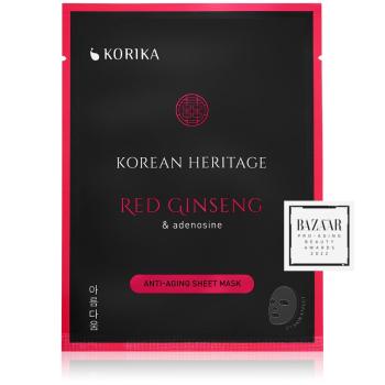 KORIKA Korean Heritage Red Ginseng & Adenosine Anti-aging Sheet Mask mască facială de pânză cu efect anti-rid 25 g