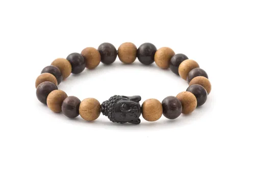 Agato Brățară cu mărgele din lemn de palisandru și santal MINK113 19 cm