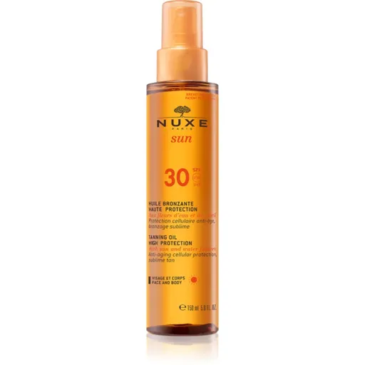 Nuxe Sun Tanning Oil High Protection ulei pentru plaja corp si fata SPF 30 150 ml