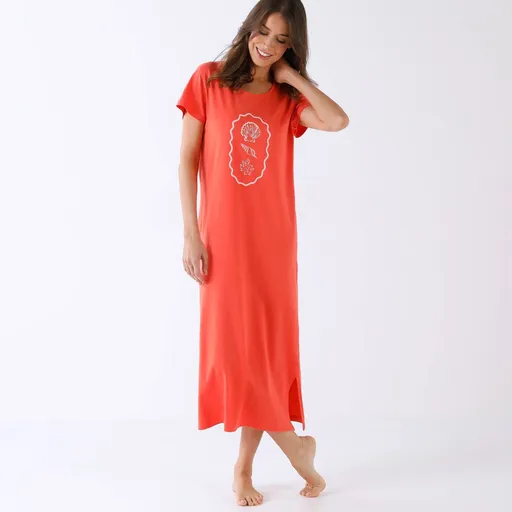 Cămașă de noapte lungă cu imprimeu cu scoici