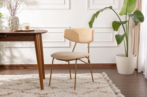 Set scaune 2 piese, Hanah Home, Nancy, Bej / Auriu