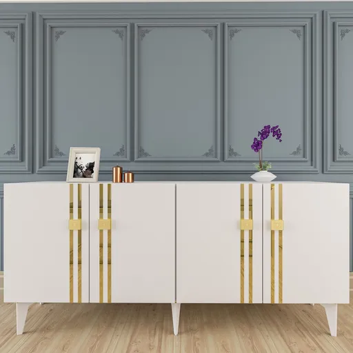 Consola, Hanah Home, Bahar KB150, 150x80x35 cm, Alb