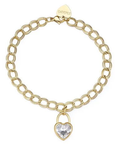 S'Agapõ Brățară distinctivă placată cu aur cu inimă My love SYL28