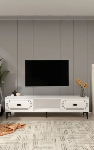 Comoda TV, Hanah Home, Weny, 150x40.6x29.6 cm, PAL , Alb