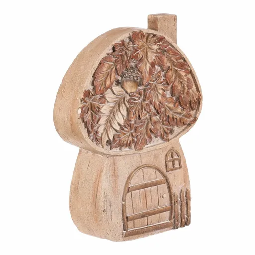 Decorațiune de toamnă Casă ciupercă cu iluminare, 24 x 10 x 32 cm, magneziu, imitație de lemn