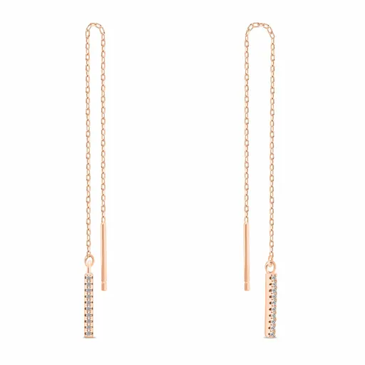 Brilio Silver Cercei lungi cu lănțișor cu zirconi EA1007R