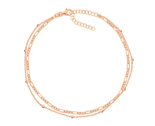 Brilio Silver Lănțișor dublu elegant din argint placat cu aur roz ANK101R