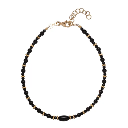 Alisia Brățară placată cu aur cu agat negru AL4277-Oro