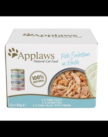 APPLAWS Applaws Applaws Cat Tin 12x156g Hrana umeda pisici Selectie de peste in supa