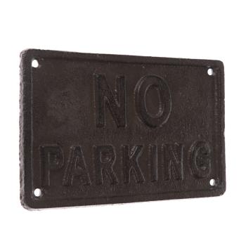 Decor de perete din fontă "NO PARKING" negru, 11 x 18 cm