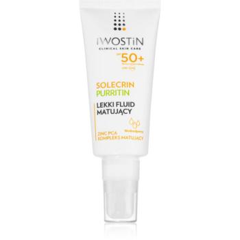 Iwostin Solecrin fluid matifiant pentru tenul gras, predispus la acnee SPF 50+ 40 ml