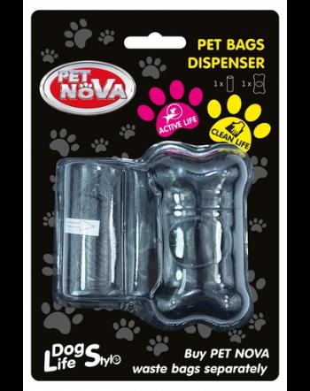 PET NOVA Dispenser + rola pungi excremente 20 buc, negru