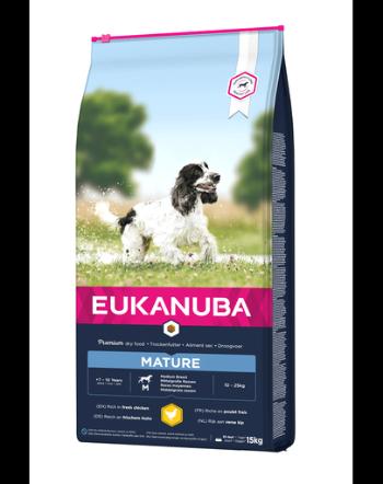 EUKANUBA Senior Medium Breeds Chicken Hrana uscata pentru caini senior de talie medie, bogata in pui 15 kg