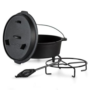 Klarstein Guernsey, oală premium din fontă,  12,0 oală barbecue, fontă, dimensiune XL / 12 qt / 13,6 l