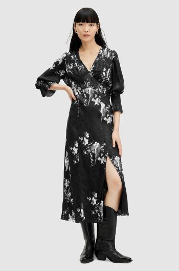 AllSaints ruha ANI IONA DRESS fekete, midi, harang alakú, W003DA