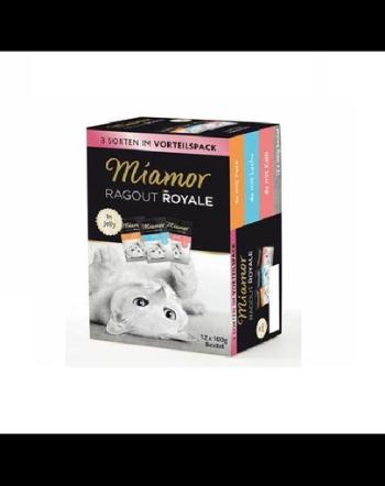 MIAMOR Ragout Royale Multibox hrana pisici 12x100 g curcan, somon si vitel in aspic