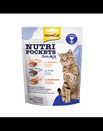 GIMCAT Nutri Pockets Sea Mix 150 g recompensa cu peste pentru pisici