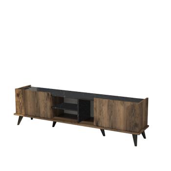 Masă TV Elegante Walnut Negru, maro închis