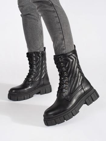 Femei trendy negru lucrător tocuri plate