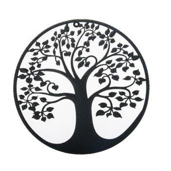 Decor metalic de perete Copacul vieții negru, 39,8 cm