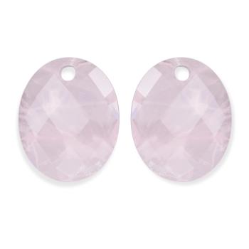 Sparkling Jewels Pandantive ovale pentru cercei din cuarț roz EAGEM13-RO