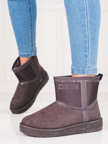 Cizme de zăpadă trendy pentru femei gri fără toc