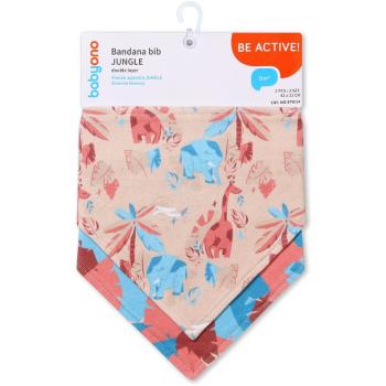 BabyOno Be Active Bandana Bib bavețică pentru nou-nascuti si copii Jungle 2 buc