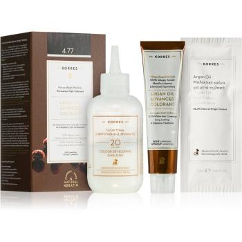 Korres Argan Oil Culoare permanenta pentru par cu ulei de argan culoare 4.77 Dark Choco 50 ml