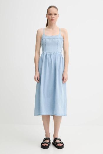 Rifľové šaty Levi's ALESSIE BUSTIER DRESS midi, áčkový strih, 001WB